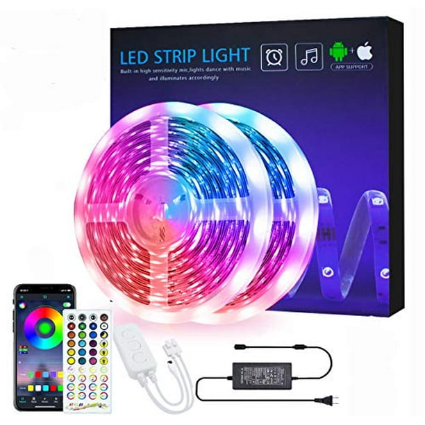 20m LED Strip Lights 5050 Music Sync Bluetooth APP with Remote Rooms RGB Lights 20m LED Strip Lights 5050 Music Sync Bluetooth APP with Remote Rooms RGB Lights